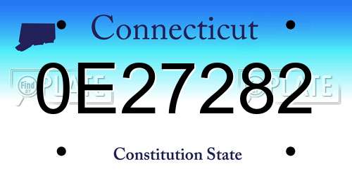 0E27282 Connecticut License Plate