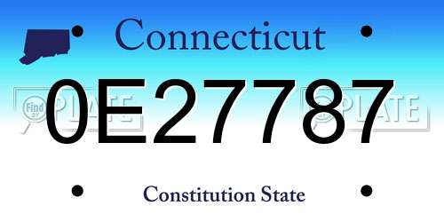 0E27787 Connecticut License Plate