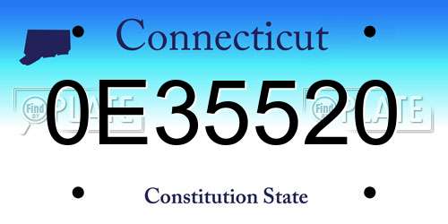 0E35520 Connecticut License Plate