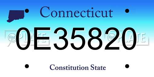 0E35820 Connecticut License Plate