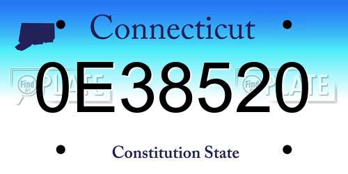 0E38520 Connecticut License Plate