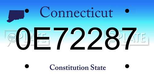 0E72287 Connecticut License Plate