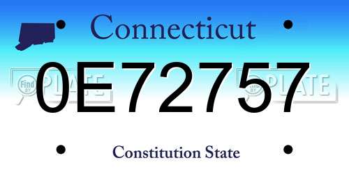 0E72757 Connecticut License Plate