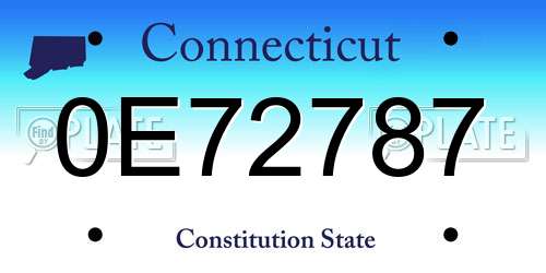 0E72787 Connecticut License Plate