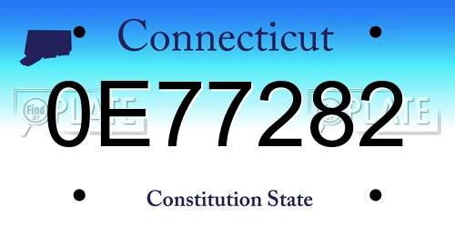 0E77282 Connecticut License Plate