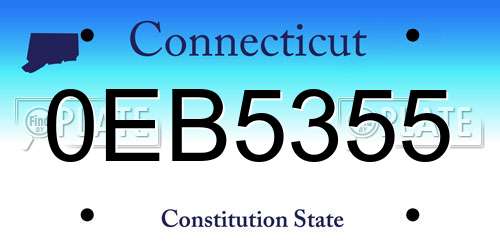 0EB5355 Connecticut License Plate