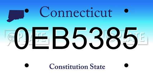 0EB5385 Connecticut License Plate