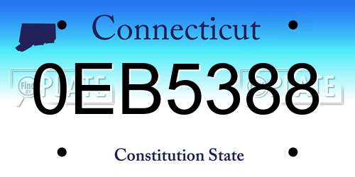 0EB5388 Connecticut License Plate