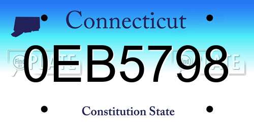0EB5798 Connecticut License Plate