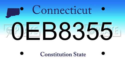0EB8355 Connecticut License Plate
