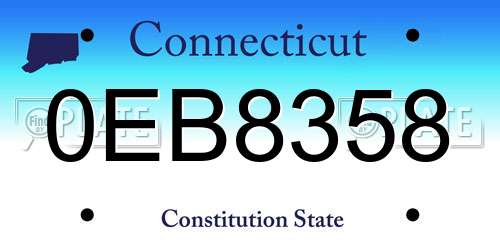 0EB8358 Connecticut License Plate