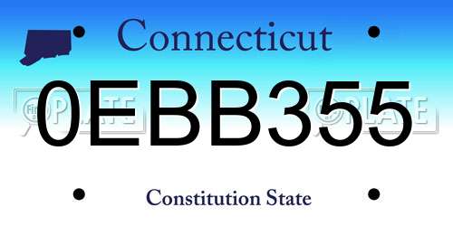 0EBB355 Connecticut License Plate