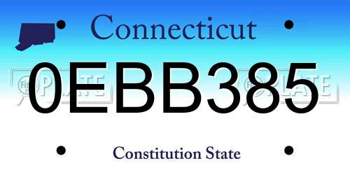 0EBB385 Connecticut License Plate