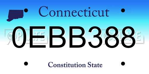 0EBB388 Connecticut License Plate