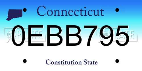 0EBB795 Connecticut License Plate