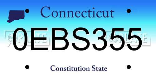 0EBS355 Connecticut License Plate
