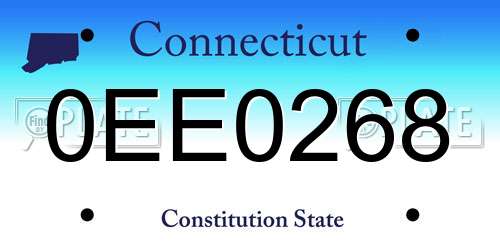 0EE0268 Connecticut License Plate