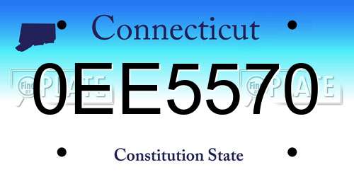 0EE5570 Connecticut License Plate