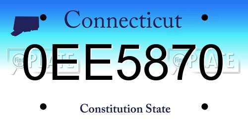 0EE5870 Connecticut License Plate