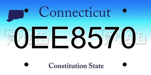 0EE8570 Connecticut License Plate