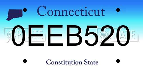0EEB520 Connecticut License Plate