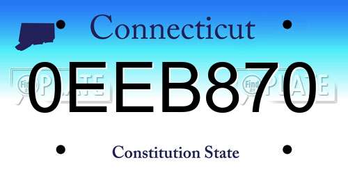 0EEB870 Connecticut License Plate
