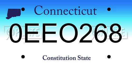 0EEO268 Connecticut License Plate