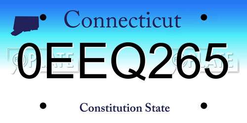 0EEQ265 Connecticut License Plate