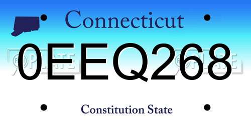 0EEQ268 Connecticut License Plate
