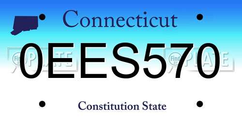 0EES570 Connecticut License Plate