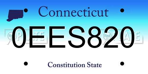 0EES820 Connecticut License Plate