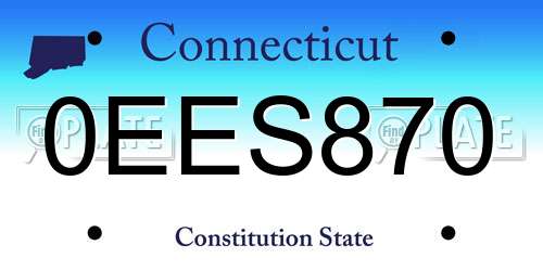 0EES870 Connecticut License Plate