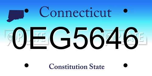 0EG5646 Connecticut License Plate