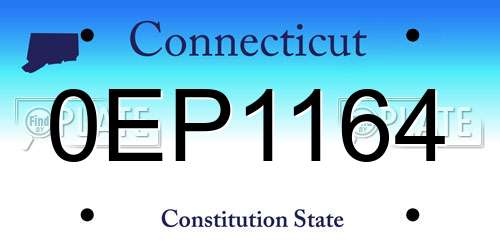 0EP1164 Connecticut License Plate