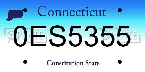 0ES5355 Connecticut License Plate