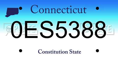 0ES5388 Connecticut License Plate