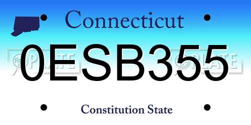 0ESB355 Connecticut License Plate