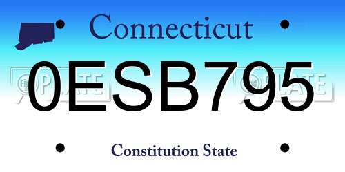 0ESB795 Connecticut License Plate
