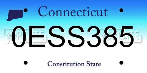 0ESS385 Connecticut License Plate