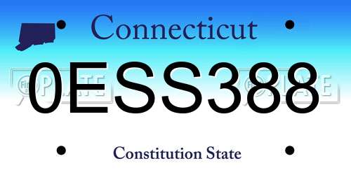0ESS388 Connecticut License Plate