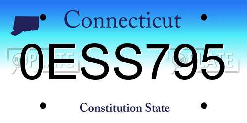 0ESS795 Connecticut License Plate