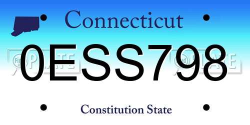 0ESS798 Connecticut License Plate