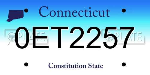 0ET2257 Connecticut License Plate