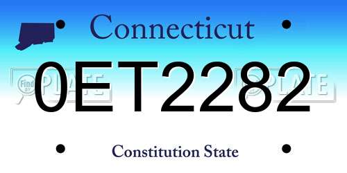 0ET2282 Connecticut License Plate