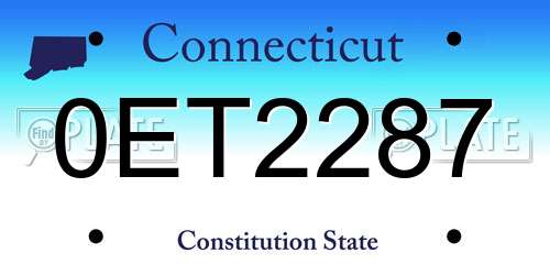 0ET2287 Connecticut License Plate