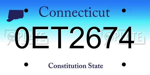 0ET2674 Connecticut License Plate