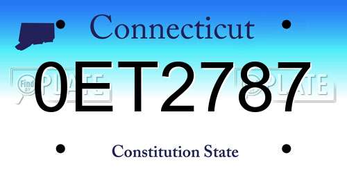 0ET2787 Connecticut License Plate