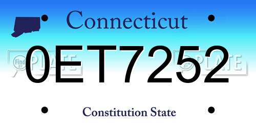 0ET7252 Connecticut License Plate