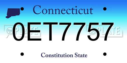 0ET7757 Connecticut License Plate