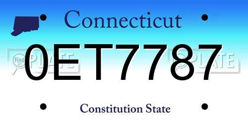 0ET7787 Connecticut License Plate